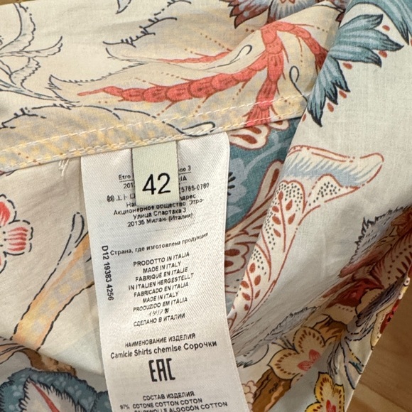 Etro Multicolor Floral Button Down Shirt - Picture 2 of 4